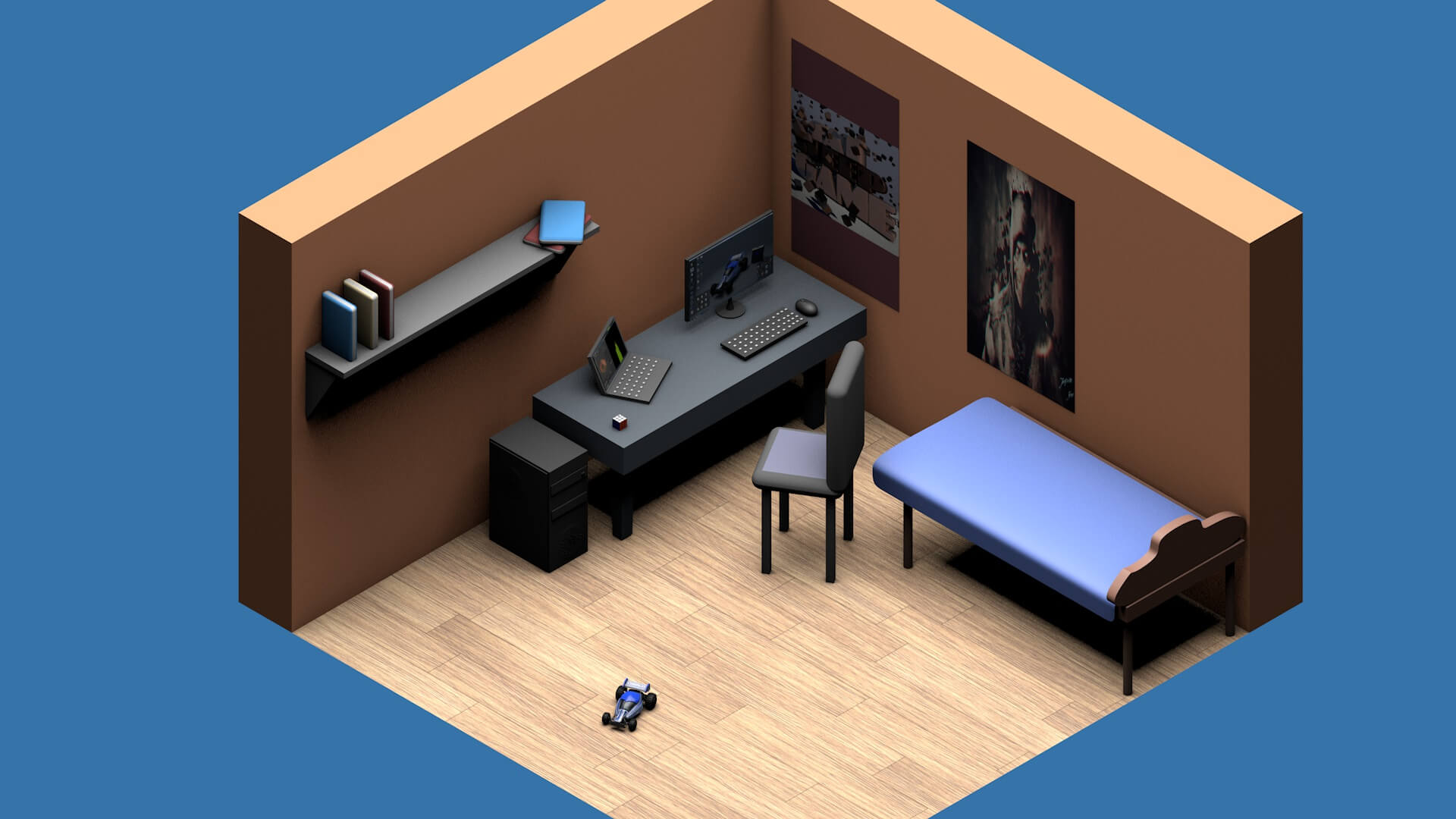 Isometric 3D Room Model