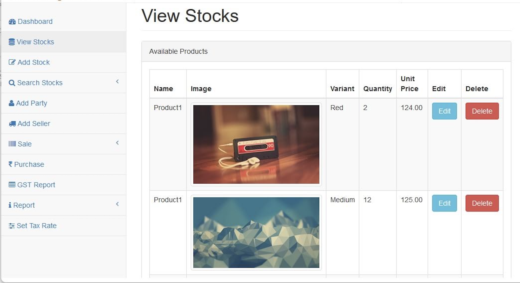 Stock & Inventory App