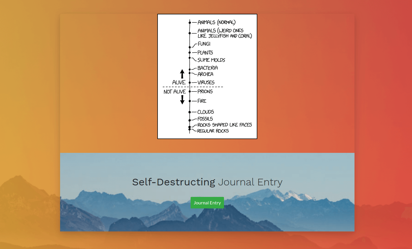 Self Destructing Journal